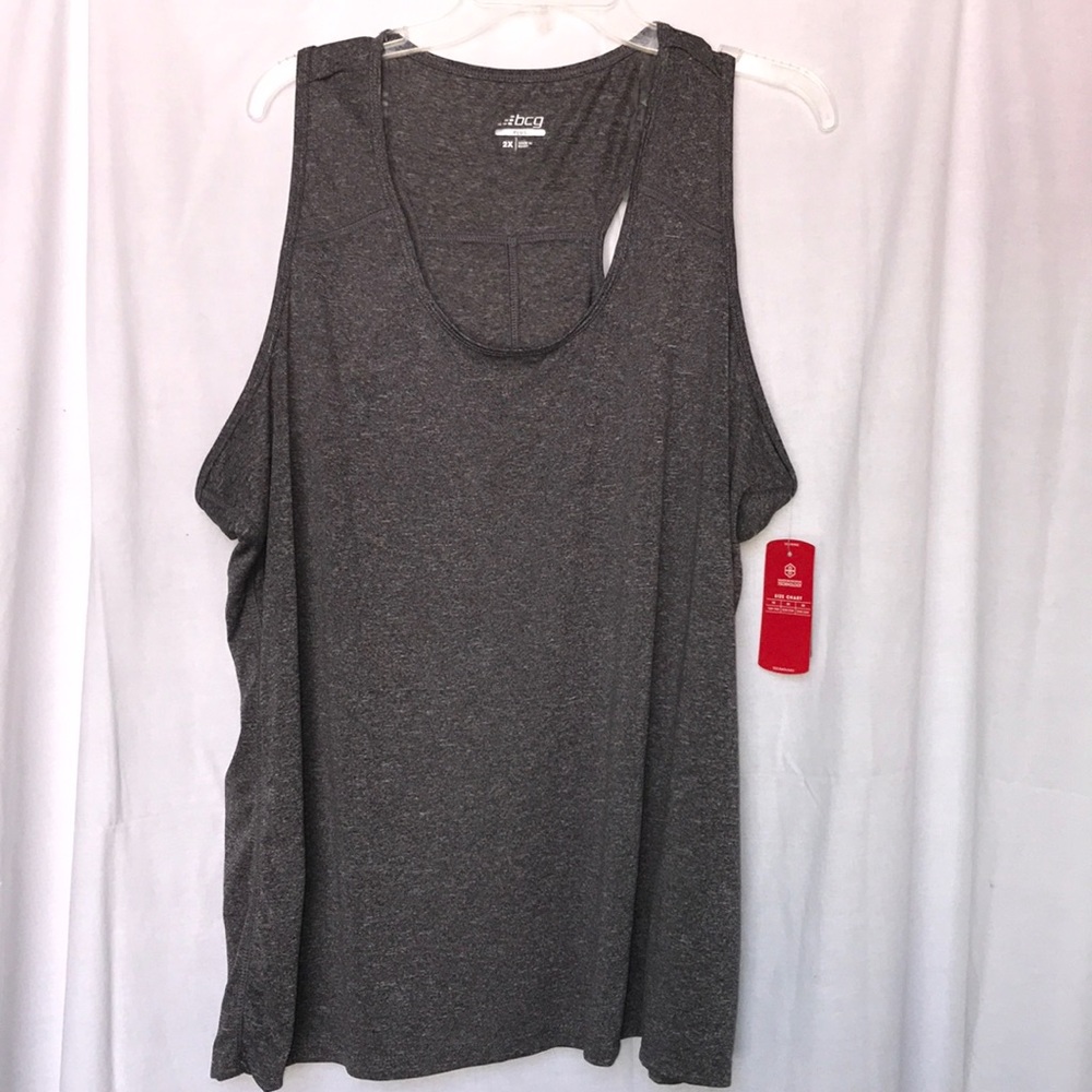 Women’s Grey Exercise Racerback Tank-top in 2XL